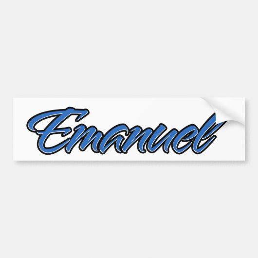 Emanuel Name blue Aufkleber Sticker Autoaufkleber (Vorne)