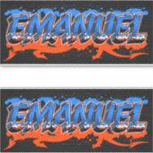 Emanuel Vorname Name Graffiti Aufkleber Sticker (Vorderseite)