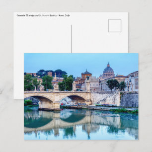 Emanuele-II-Brücke und Petersbasilika - Rom Postkarte