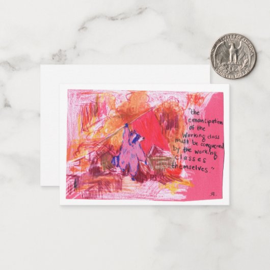 Emanzipation Marx Raccoon Mitteilungskarte (Vorderseite/Rückseite Beispiel)