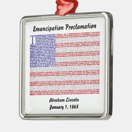 Emanzipations-Proklamation Ornament Aus Metall (Links)