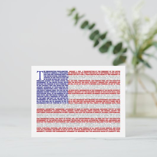 Emanzipationserklärung Postkarte (Stehend Vorderseite)