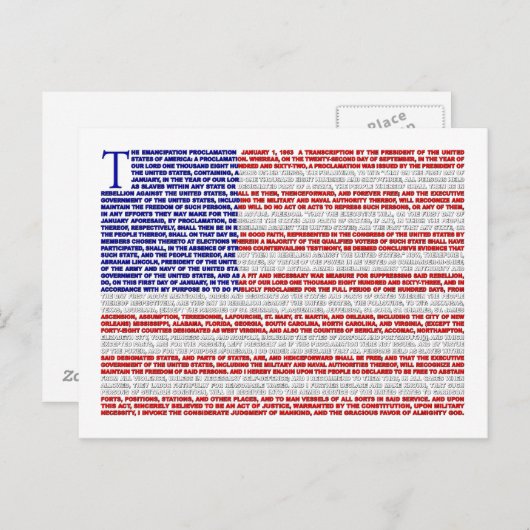 Emanzipationserklärung Postkarte (Vorne/Hinten)