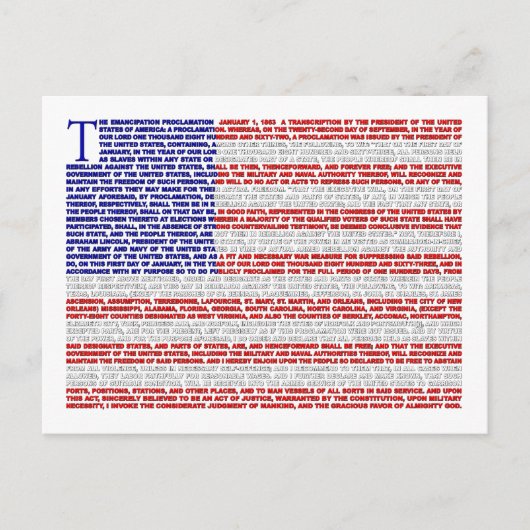 Emanzipationserklärung Postkarte (Vorderseite)