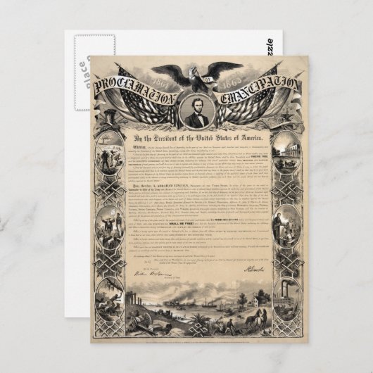 Emanzipationsproklamation Postkarte (Vorne/Hinten)
