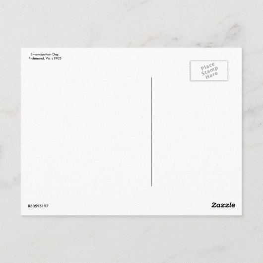 Emanzipationstag, Richmond, Va. c1905 Postkarte (Rückseite)