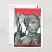 Emanzipierte Frauen bauen Sozialismus! Sowjetunion Postkarte (Vorne/Hinten)