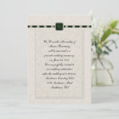 Emarld Ribbons & Lace Post Hochzeit Einladung (Stehend Vorderseite)