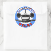 EMB-145-Pilot Runder Aufkleber (Tasche)