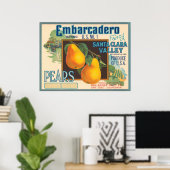 Embarcadero Birnen Kratetikett Poster (Heimbüro)