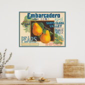 Embarcadero Birnen Kratetikett Poster (Küche)