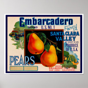 Embarcadero Extravagant Santa Clara Birnen Poster