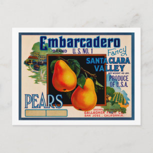 Embarcadero Fancy Santa Clara Birnen Postkarte