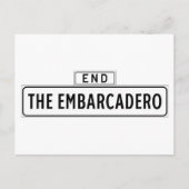 Embarcadero, San Francisco Street Sign Postkarte (Vorderseite)