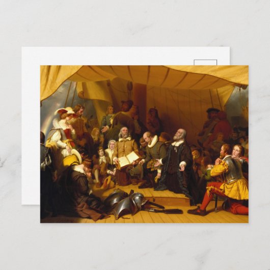 Embarkation of the Pilgrims by Robert Walter Weir Postkarte (Vorne/Hinten)