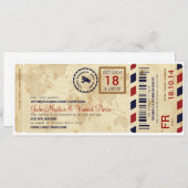 Embarquement Avion invitation de billet de Einladung (Vorne/Hinten)