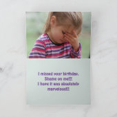 EMBARRASSED BELATED BIRTHDAY CARD DANKESKARTE (Innenseite)