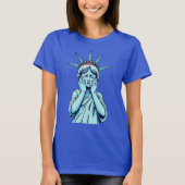 Embarrassed traurige Freiheitsstatue T-Shirt (Vorderseite)