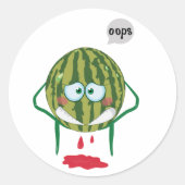 Embarrassed Watermelon Runder Aufkleber (Vorderseite)