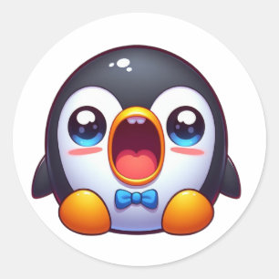 Embarrierter Niedlicher Pinguin Runder Aufkleber