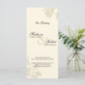 Embassy Ecru Creme Floral Wedding Program Card Programm (Stehend Vorderseite)