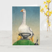 Embden Gose on Traktor Cards Karte (Gelbe Blume)