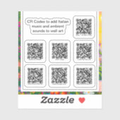 Embed Italian Music & Sounds QR Code Stickers Aufkleber (Blatt)