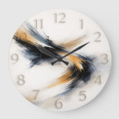 Embedded Time — Abstract Gestural Große Wanduhr (Vorderseite)