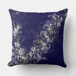 Embellished Navy Blue Throw Pillow Kissen