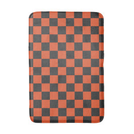 Ember and ash checkerboard pattern badematte