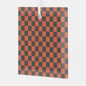 Ember and ash checkerboard pattern ornament aus glas (Vorderseite links)