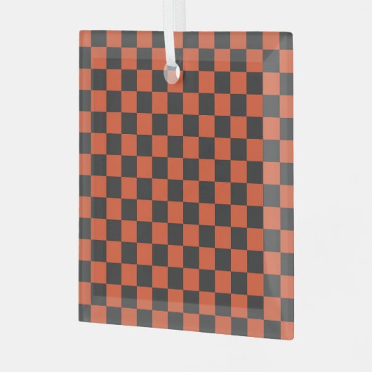 Ember and ash checkerboard pattern ornament aus glas (Vorderseite links)