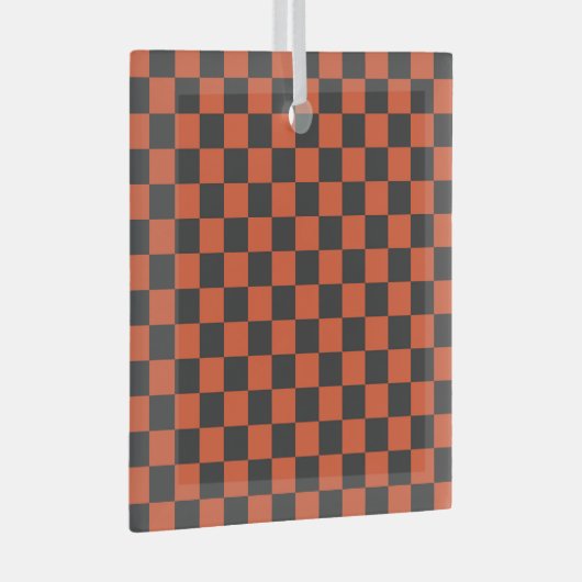Ember and ash checkerboard pattern ornament aus glas (Vorderseite Rechts)