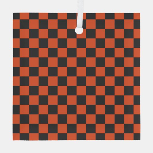 Ember and ash checkerboard pattern ornament aus glas (Rückseite)