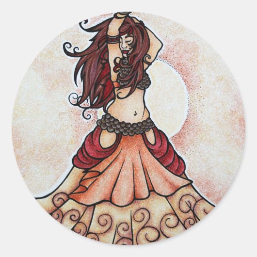 Ember belly dance art runder aufkleber (Vorderseite)