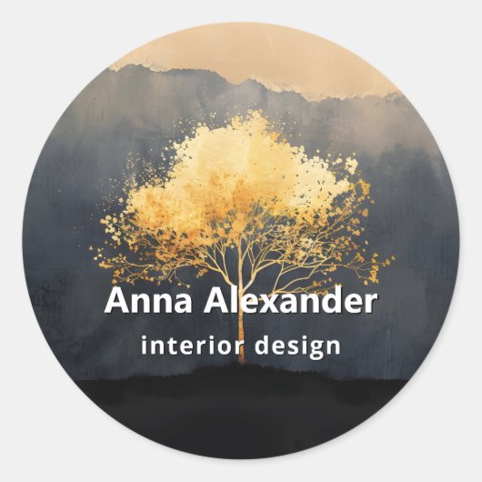 Ember Canopy | Minimalistisches Design Runder Aufkleber (Vorderseite)