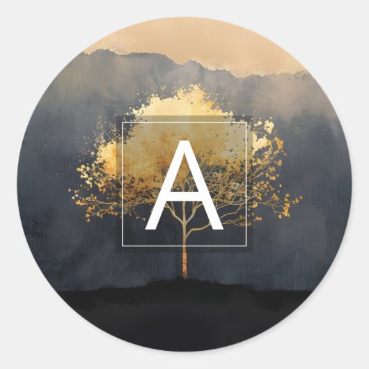 Ember Canopy | Minimalistisches Design Runder Aufkleber (Vorderseite)