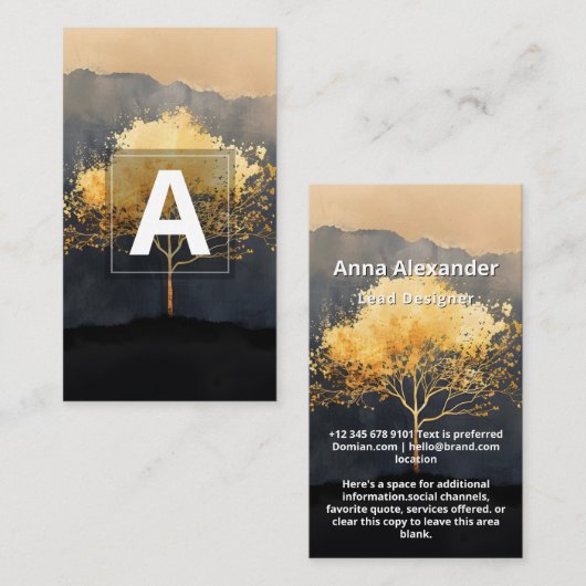 Ember Canopy | Minimalistisches Design Visitenkarte (Vorne/Hinten)