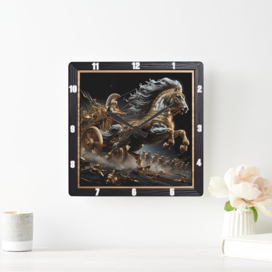 Ember Chariot: Die Dunkelheit Quadratische Wanduhr (Zuhause)