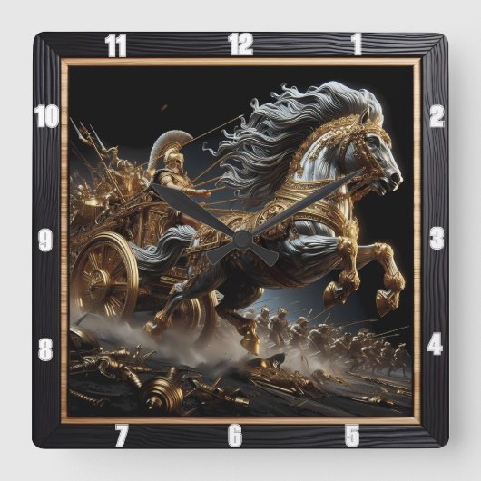 Ember Chariot: Die Dunkelheit Quadratische Wanduhr (Vorderseite)