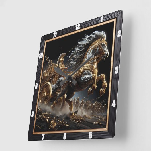 Ember Chariot: Die Dunkelheit Quadratische Wanduhr (Winkel)