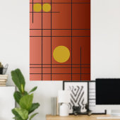Ember Drift Nr. 1 — Moderne geometrische Wandkunst Poster (Heimbüro)