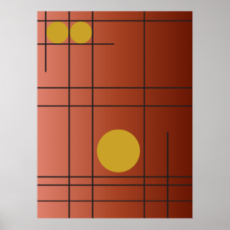 Ember Drift Nr. 1 — Moderne geometrische Wandkunst Poster