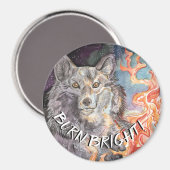 Ember Eyes Wolf Watercolor Magnet (Vorderseite/Rückseite)