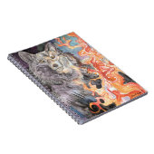 Ember Eyes Wolf Watercolor Notizblock (Rechte Seite)