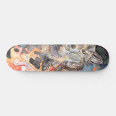 Ember Eyes Wolf Watercolor Skateboard (Horizontal)