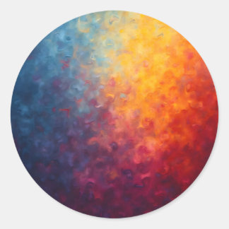Ember Fade – Abstrakte Feuerkunst Klassisch Rund Runder Aufkleber