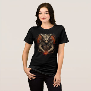 Ember-Forged Wolf Guardian Print Tri-Blend Shirt