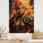 Ember Knight Fantasy Wall Art Poster (Küche)