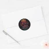 Ember Lotus | Hamsa-Hand-Design Runder Aufkleber (Umschlag)